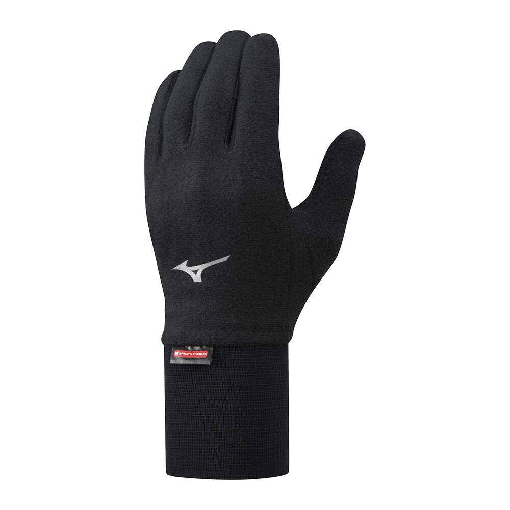 Guantes Mizuno Breath Thermo Mid Weight Fleece Mujer Negras España OARZ-27958